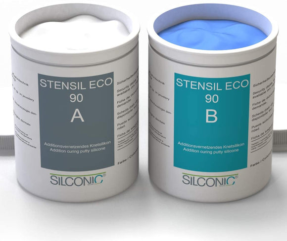 REPLISIL STENSIL ECO 90 Silikon Kautschuk Blau hart knetbar Set