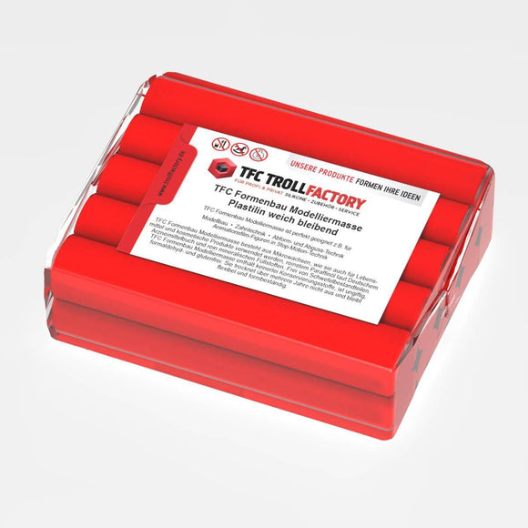 Polyment Formenbau Modelliermasse rot Plastilin weich bleibend schwefelfrei